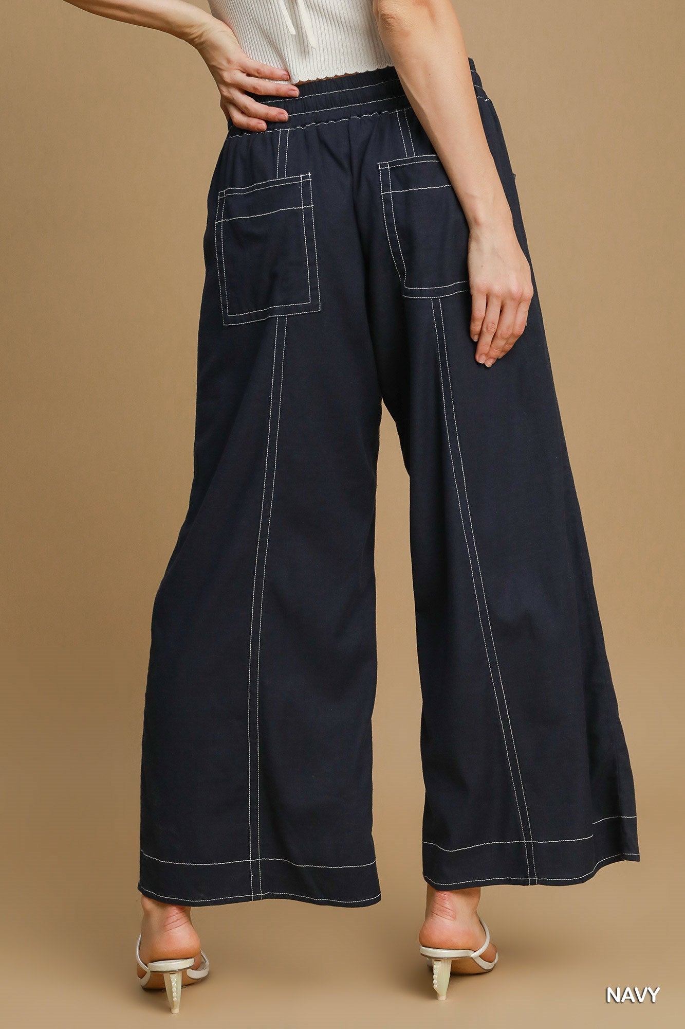 Wide Leg Pull On Pants